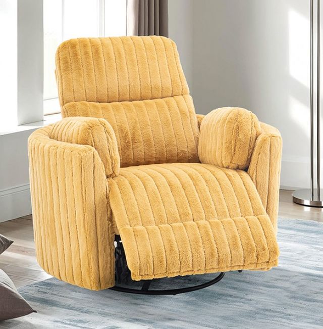 Furniture of America® Belper Yellow Power Glider Recliner with Swivel-1