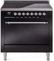 Ilve® Nostalgie II Series 36" Glossy Black Pro Style Induction Range-0