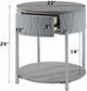 ACME Furniture Yukino Gray End Table with Chrome Base-2