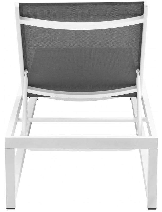 Meridian Furniture Maldives Grey/White Aluminum Outdoor Patio Adjustable Chaise Lounge Chair-2