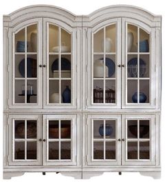 Liberty Furniture Magnolia Manor 2-Piece Antique White/Weathered Bark Cabinet