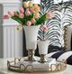 A & B Home Elliette Gold/White Pedestal Vase-4