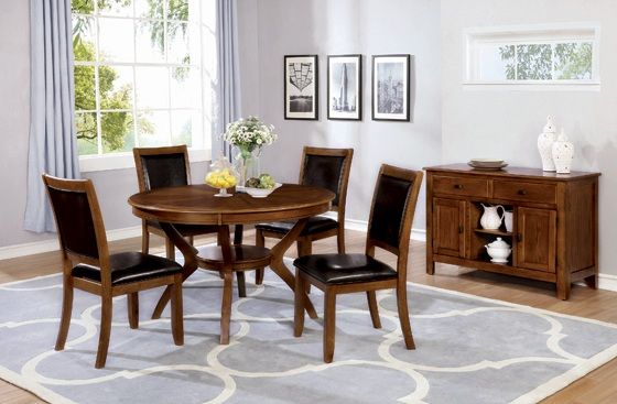 Coaster® Nelms 5-Piece Deep Brown Dining Table Set-1