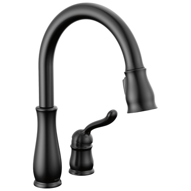 Delta Leland® Matte Black Single Handle Kitchen Faucet -0
