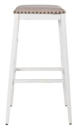 Liberty Furniture Vintage Antique White Backless Barstool-2
