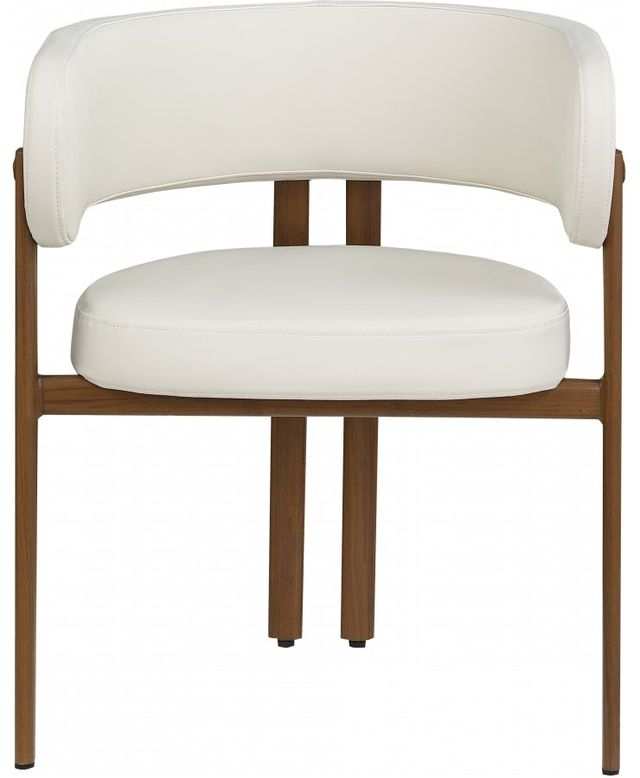 Meridian Furniture Gideon Cream/Walnut Vegan Leather Dining Chair-1