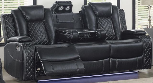 New Classic® Home Furnishings Orion Black Sofaand Loveseat Set-2