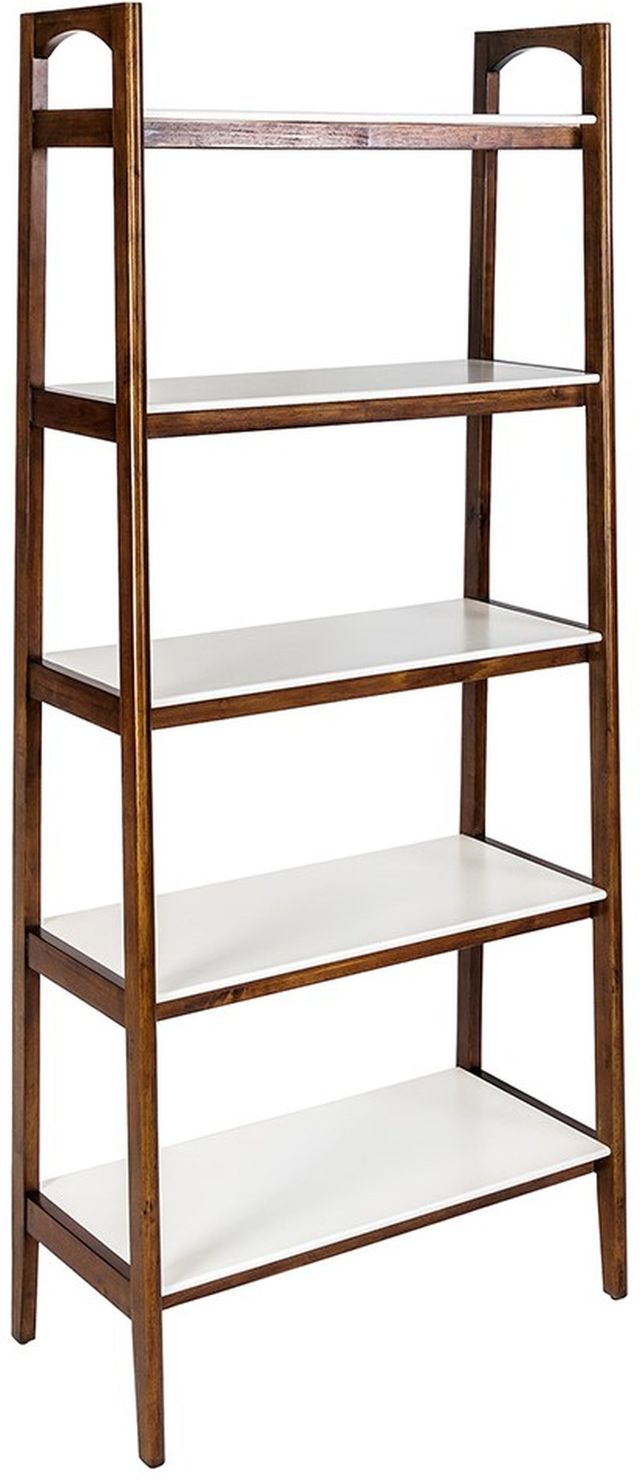 Olliix by Madison Park Pecan/Cream White Parker Bookcase-2