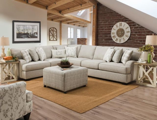 Corinthian Furniture Brentwood 3-Piece Gray L-Shape Sectional-1