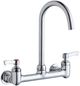 Elkay Chrome 8" Centerset Deck Mount Laminar Flow Faucet with 5" Gooseneck Spout and 2" Lever Handles-0