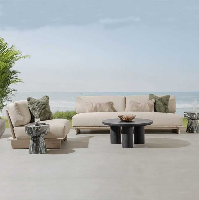 Classic Home Livia Taupe Fabric/Wood Outdoor Sofa-1