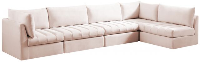 Meridian Furniture Jacob 5-Piece Pink Velvet Modular Sectional Set-0