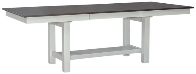 Liberty Furniture Brook Bay 7-Piece Carbon Gray/Textured White Trestle Table Set-2