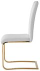 Mazin Furniture Althea Gold/White Side Chair-2