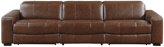 Homelegance® Sutton 3-Piece Brown Leather Power Reclining Sectional with Power Headrests and Charging Ports-2