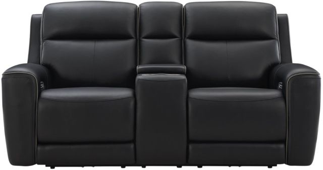 Signature Design by Ashley® 5Z-Relaxation Onyx Power Reclining Loveseat with Console and Adjustable Headrest-1