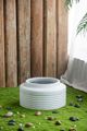 A & B Home White 10" Ridged Cement Round Planter-4