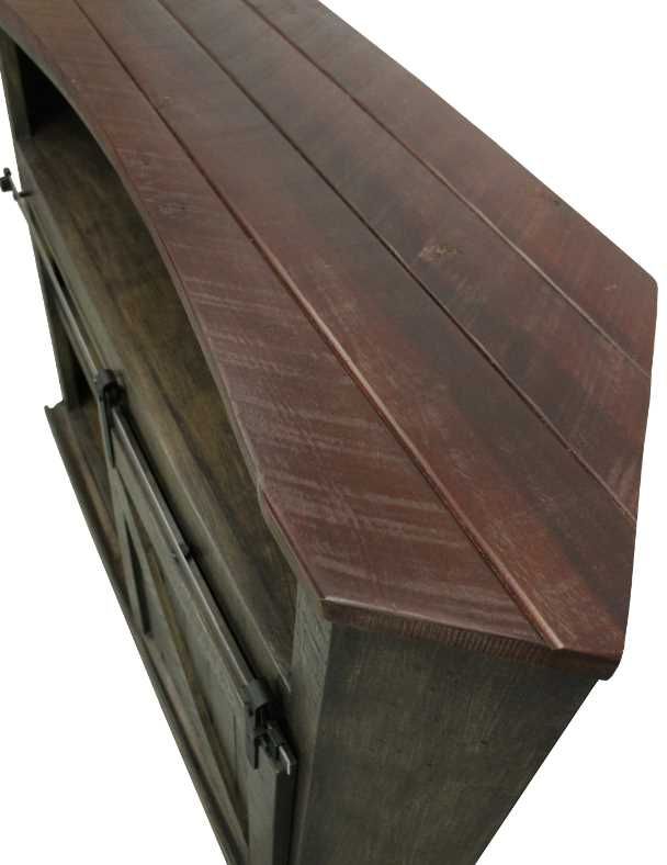 American Heartland Manufacturing Rustic Two Tone Tall Bower Corner TV Cart-3