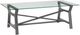 Bassett Mirror Ross Glass Top Cocktail Table with Gunmetal Base-0