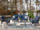 Signature Design by Ashley® Gali 4-Piece Blue/Gray Aluminum/Fabric Outdoor Conversation Set-5