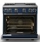Viking® 7 Series 36" Slate Blue Pro Style Liquid Propane Gas Range with 12" Reversible Griddle-1