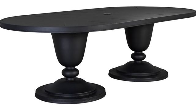 Lane Venture® Winterthur Estate Obsidian Black Oval Double Pedestal Table-0