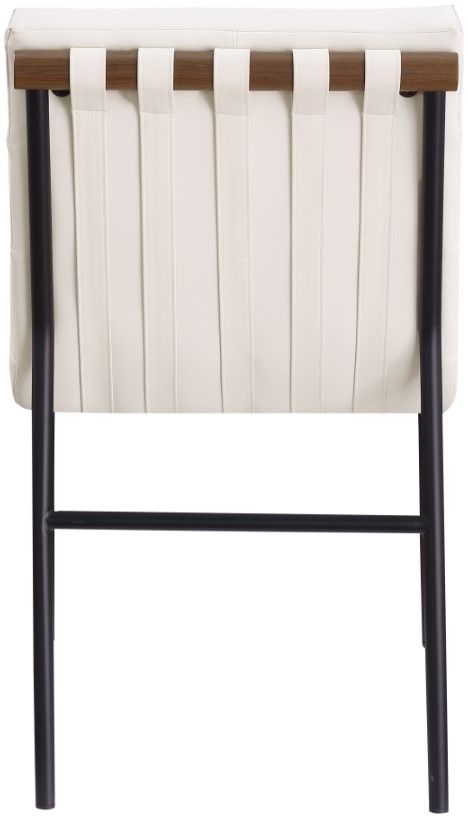 Meridian Furniture Burke Cream/Black Vegan Leather Dining Chair-3