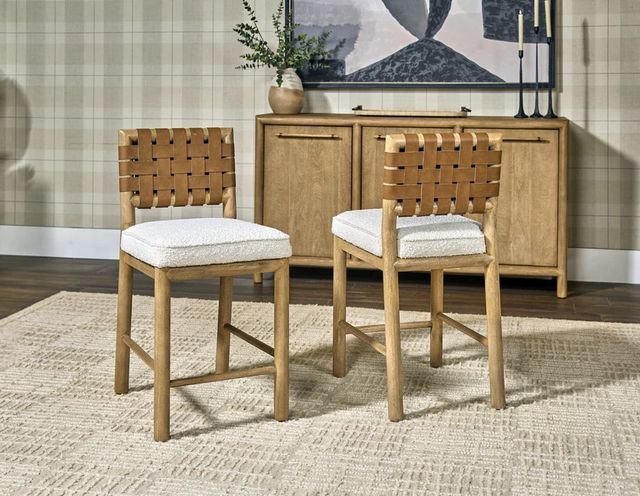 Modus Furniture Dorsey Ginger/Ricotta Upholstered Counter Stool-1