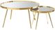 Coaster® Kaelyn 4-Piece Mirrored Top Occasional Table with Gold Base Set-2