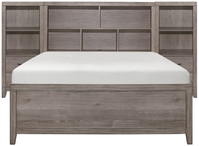 Homelegance® Woodrow 4-Piece Gray Full Bookcase Bed-0