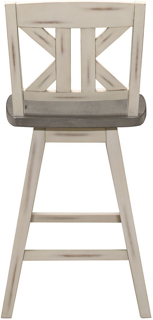 Mazin Furniture Amsonia Distressed Gray/White Gray Swivel Bar Chair-3