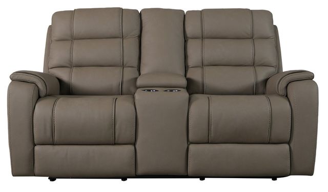 Bassett® Furniture Club Level Wendell Dust Power Reclining Loveseat with Console-1