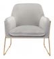 Zuo® Nadir Gray and Gold Arm Chair-1