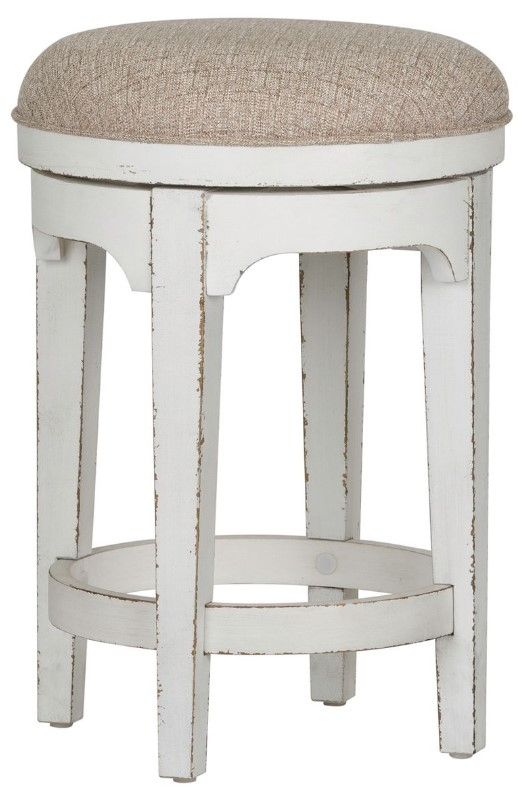Liberty Furniture Magnolia Manor Antique White/Gray Console Swivel Stool-0