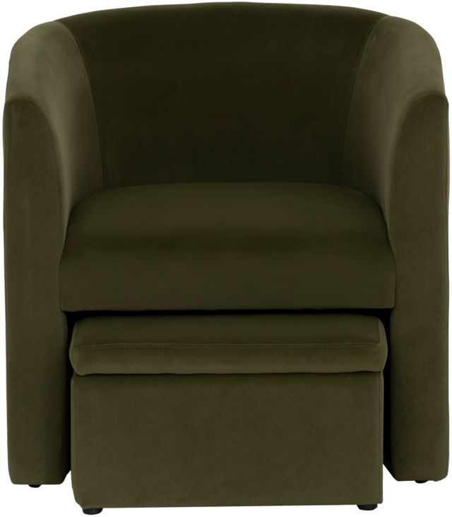Powell® Symone Green Accent Chair with Ottoman-3