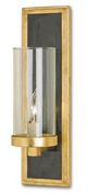 Currey & Company Charade Contemporary Gold Leaf/Black Penshell Crackle Wall Sconce-0