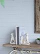 A & B Home Weathered/Cracked Antique White Porter Bookends-4