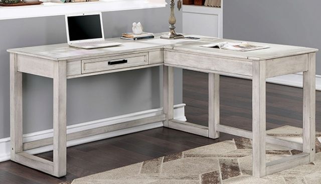 Furniture of America® Galarga Antique White Office Desk-1