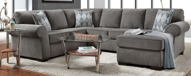 American Wholesale Furniture Charisma 3-Piece Smoke Right-Arm Facing Sectional and Chaise-2