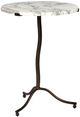 Four Hands Sophie Antiqued Rust End Table with Veined White Marble Top-0