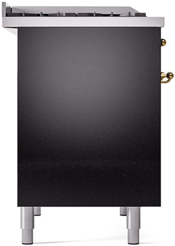 Ilve® Nostalgie II Series 40" Glossy Black Pro Style Dual Fuel Range-3