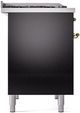 Ilve® Nostalgie II Series 40" Glossy Black Pro Style Dual Fuel Range-3