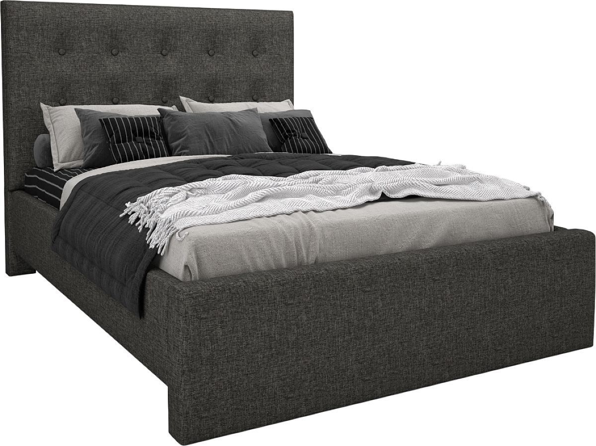 Grand lit rembourré personnalisable à sommier avec pied de lit absolu de Beaudoin Adam