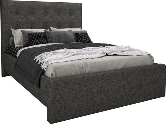 Grand lit rembourré personnalisable à sommier avec pied de lit absolu de Beaudoin Adam-0