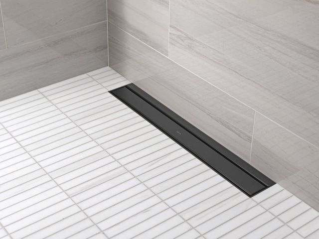 Delta Matte Black 24" Reversible Linear Shower Drain Trim-1