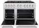 ZLINE 48" 6.7 cu. ft. Dual Fuel Range with 8 Burner DuoPro™ Cooktop and Dual Ovens in Satin Stainless Steel with White Matte Doors-1