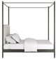 Caracole® Campaign Caracole Classic Brushed Deep Bronze/Champagne Gold/Ivory King Upholstered Canopy Bed-2
