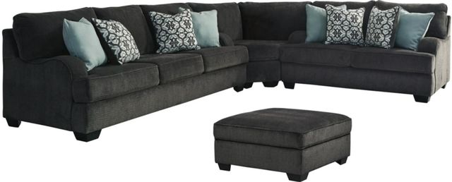 Benchcraft® Charenton 2-Piece Charcoal Sectional with Ottoman-0