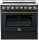 FORNO® Paolo Series Alta Qualita 36" Black and Antique Brass Pro Style Electric Range -0