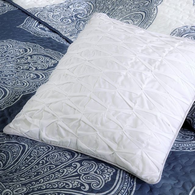 Olliix by Madison Park 6 Piece Navy King/California King Rachel Reversible Quilted Coverlet Set-4